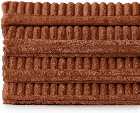MIULEE Fall Boho Farmhouse Rust Decorative Throw Pillow Covers 18x18 Inch 4 Packs Soft Vintage Pillow Cases Modern Corduroy Patchwork Cushion Covers for Couch Sofa Bed Home Decor, Terracotta - Image 7