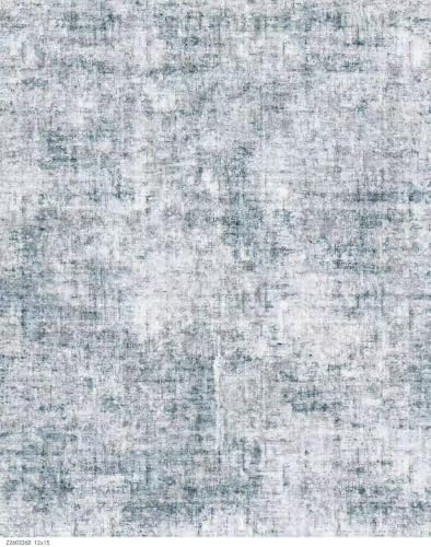 12x15 Area Rug for Living Room – Extra Large Modern Neutral Abstract Washable Carpet, Soft Low Pile Non-Slip Stain-Resistant Oversized Rug for Bedroom Dining Room Home Office (Blue Grey) by ZHXXUJ