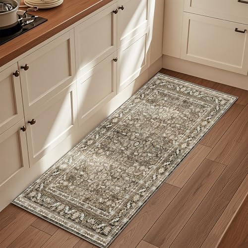OPPODREAM Vintage Brown Area Rugs 2x6, Washable Rug for Living Room by OPPODREAM