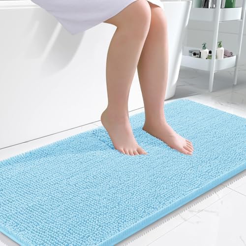 OLANLY Bathroom Runner Rugs 45x27, Extra Soft Absorbent Chenille Bath Rugs by OLANLY