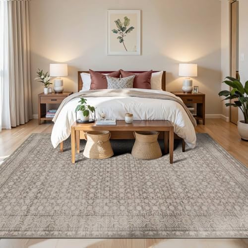 Rugxara Beige Neutral 6x9 Washable Area Rug for Living Room - Image 3