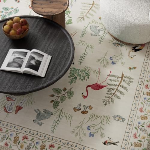 4x6 Washable Area Rugs for Entryway: Small Living Room Rug Stain Resistant Non Slip Low Pile Soft Faux Wool Throw Rugs for Bedroom Kitchen Bathroom Laundry Room Office Dorm Front Door Entry Indoor - Image 4