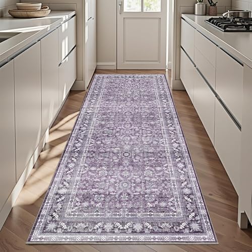 OPPODREAM Vintage Purple Area Rugs 3x6, Washable Rug for Living Room by OPPODREAM
