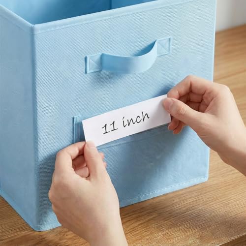 Storage Bins,11" Cube Storage Bin with Labels,10pcs,Pastel Blue - Image 4