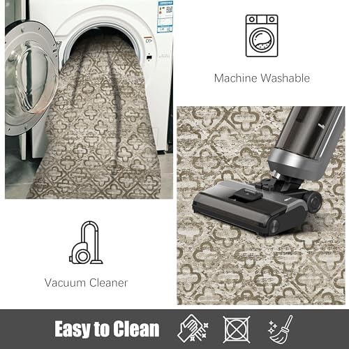 RUGSURE Washable Area Rugs, 4' x 6' - 1/6 Thick - Stain & Water Resistant Non-Slip - Perfect Resistant Rug for Living Room, Bedroom, Nursery, Pet & Child Friendly, Vibrant Colors Rugs, Brown - Image 7