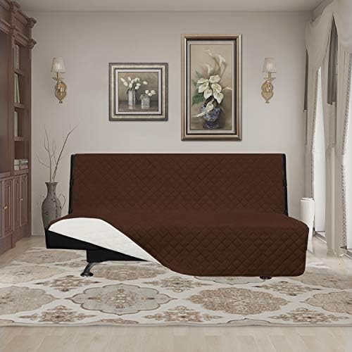 Easy-Going Reversible Couch Cover, Large Futon Sofa, Coffee/Ivory - Image 2