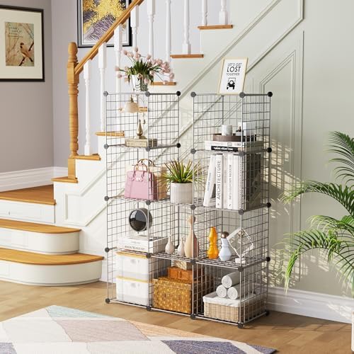 C&AHOME Wire Cube Storage, 12 - Cube Organizer Metal C Grids, Silver Gray - Image 6