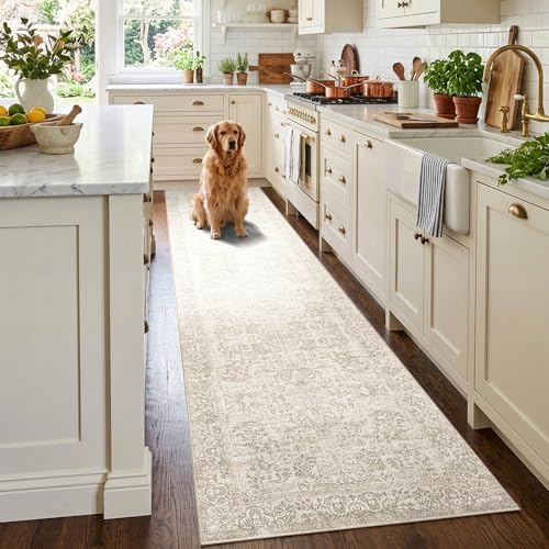 Rugxara 2x10 Beige Vintage Runner Rug for Hallways Kitchen by Rugxara