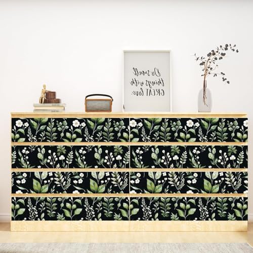 Danodoi Black Green Vintage Leaf Peel and Stick Wallpaper 17.5" x 393" | Waterproof Vinyl Self Adhesive Removable Renter Friendly Floral Contact Paper - Image 2