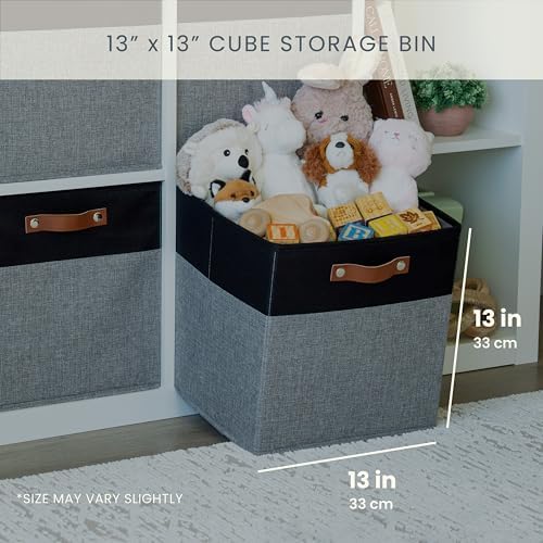 OrganiHaus 13x13 Cube Storage Bins, Set of 4 - Fabric Storage Cubes - Image 2