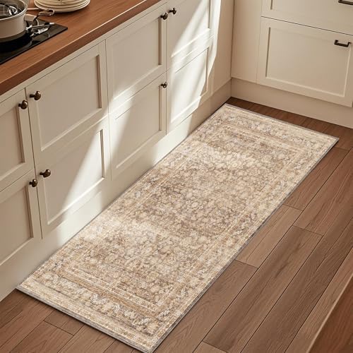 OPPODREAM Vintage Beige Area Rugs 2x6, Washable Rug for Living Room by OPPODREAM