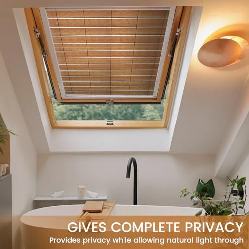 DKTIE Faux Wood Blinds Pattern Window Privacy Film 35.4" x 118.1" - Image 3
