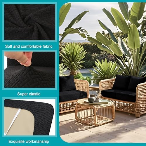 14 Pcs Outdoor Cushion Covers, Patio Sofa Cushion Covers Replacement - Image 4