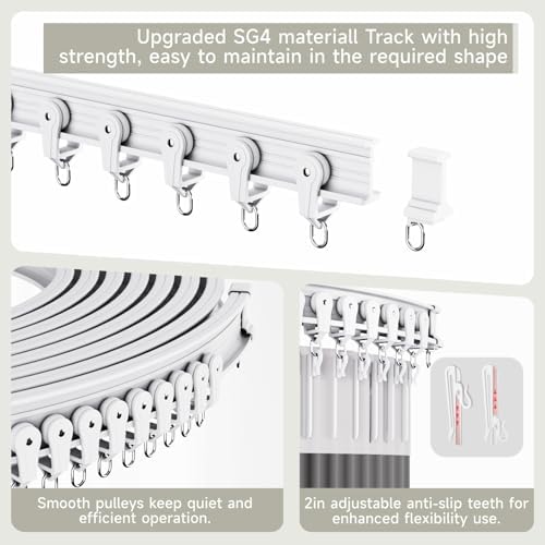 Room Divider Curtains Set, Extra Wide Blackout Curtains with Ceiling Track - Image 5
