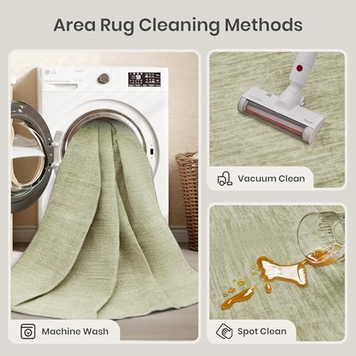 Valenrug 3x5 Area Rug Non Slip, Washable Entryway Rug for Bedroom Green - Image 5