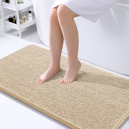 OLANLY Bathroom Runner Rugs 40x24, Extra Soft Absorbent Chenille Bath Rugs by OLANLY