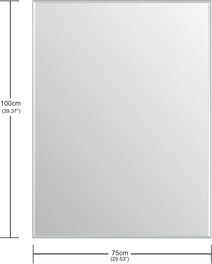 Bathroom Mirror for Over Sink 40x30 Inch Frameless Wall Mirror Beveled Edge - Image 4