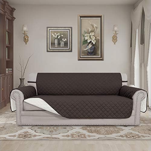 Easy-Going Reversible Couch Cover, 4 Seater Sofa, Chocolate/Ivory - Image 2