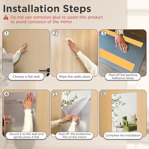 iCAGY Acrylic Full Body Self-Adhesive Shatterproof Mirror - Image 7