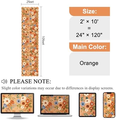 DUKINO 2x10 Runner Rug for Hallway, Washable Kitchen Rug Non Slip, Orange - Image 2