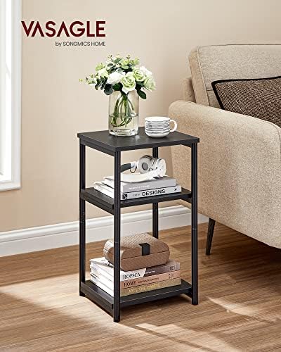 VASAGLE Side Table, Small End Table, Tall Nightstand, Steel Frame - Image 2