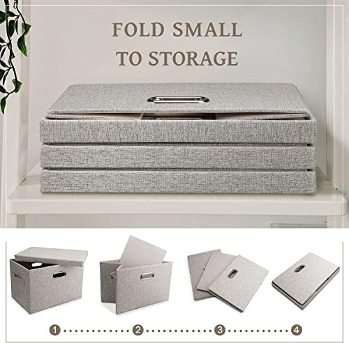Storage Bins with Lids Fabric Closet Organizers Cubes Office Organization - Image 3