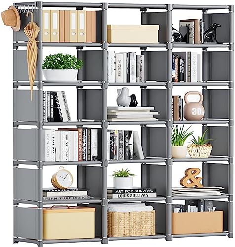 Metal Book Shelf,18 Cube Storage Organizer Closet, Bookcase for Office by Mavivegue