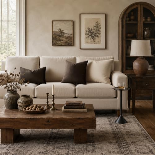 GIGIZAZA Brown Velvet Pillow Covers 20x20 Decorative Pillows Pack of 2 - Image 2