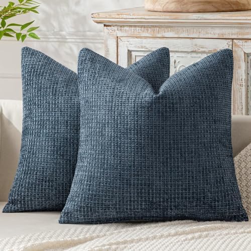 MIULEE Decorative Couch Throw Pillow Covers 16x16 Inch Navy Blue 2 Pack by MIULEE