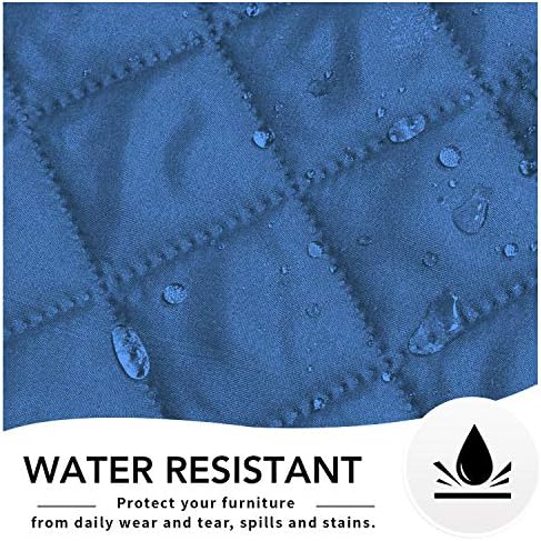 Easy-Going Reversible Couch Cover, Oversized Recliner, Blue/Ivory - Image 4