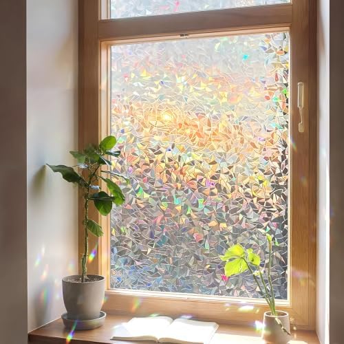 Stained Window Privacy Film,Rainbow Glass Cling，17.5" x 78.7" by Unknown