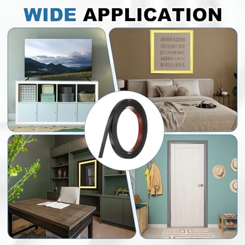 uxcell Black Peel and Stick Molding Trim, 0.6 Inch x 19.7 ft Self-Adhesive Mirror Tape, Flexible PVC Border Strip for Wall Decoration Tile Edge Ceiling Floor Frame Furniture Decoration - Image 7