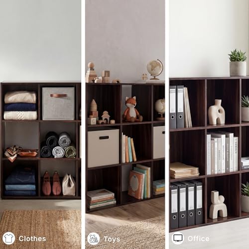 Signature Design by Ashley Glosmount 9 Cube Storage Organizer or Bookcase, Cherry & Light Brown - Image 6