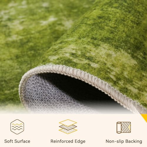 RELEANY Washable 8'x10' Abstract Area Rug for Living Room Grass Green - Image 5