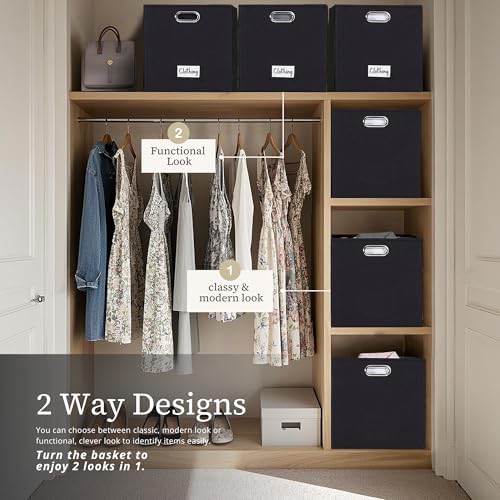 DECOMOMO Felt Storage Bins, 11 inch Cube Storage Bin with Labels - Image 4