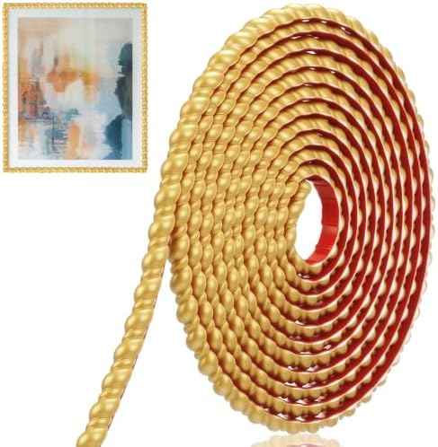 Peel and Stick Molding Trim Flexible Molding Trim for Wall Self Adhesive Paintable DIY Wall Trims for Mirror Frame Cabinet Edge Picture(1 Pcs,Gold) by Unknown