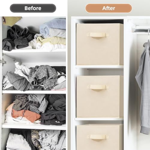 STORAGE MANIAC Storage Cubes, 11 Inch 8 Pack Collapsible Fabric Shelf Bins - Image 4