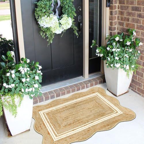 Front Door Rug - 2x3 Jute-Look Doormat Indoor Outdoor Entrance - Image 4