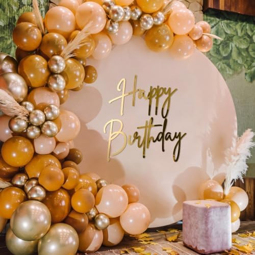 Yousoontic Happy Birthday Sign for Backdrop, 23 x 20 Inch, Stylish, Gold - Image 6
