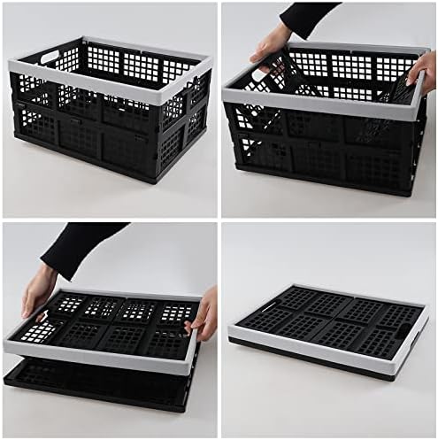 Kekow 30 L Black Plastic Collapsible Storage Basket, 3-Pack - Image 3