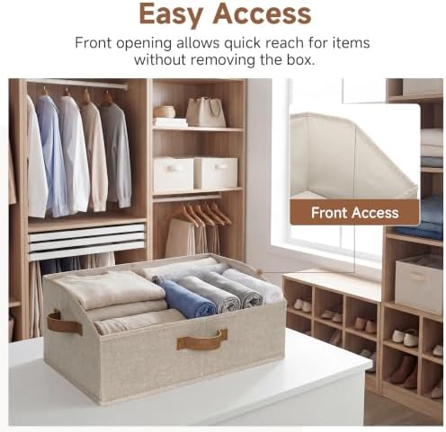 StorageWorks Closet Storage Bins Trapezoid, Brown and Beige, Large, 3-Pack - Image 3
