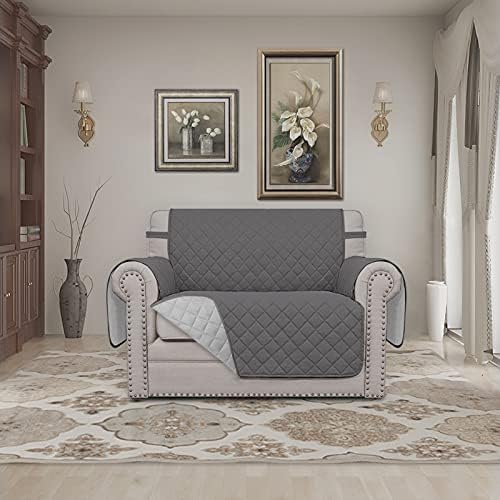 Easy-Going Reversible Couch Cover, Oversized Chair, Gray/Light Gray - Image 2