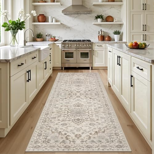 Hallway Runner Rug: 2.6x8 Kitchen Rugs for Living Room Brown Beige by EXPEDIX