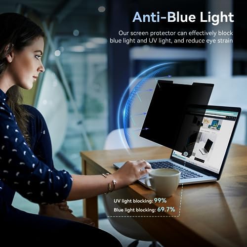 Mamol Magnetic Laptop Privacy Screen 15.6 inch ,16:9 Aspect Removable Anti Glare Protector Blue Light Privacy Screen Filter,Filter Shield Compatible with HP/Dell/Acer/Asus/Samsung/Lenovo/Thinkpad Envy - Image 6