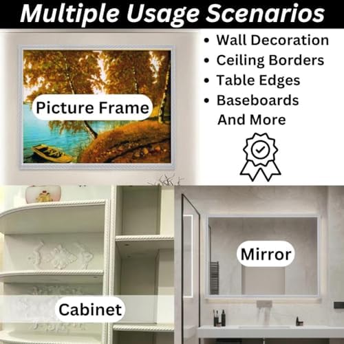 Peel and Stick Molding Trim Self Adhesive Flexible Wall Trim Crown Molding 3d Strip for Tile Wood Wall Panels Picture Mirror Frame Border Edge Corner Ceiling Wallpaper Moulding Decor Trim (120 inches) - Image 3