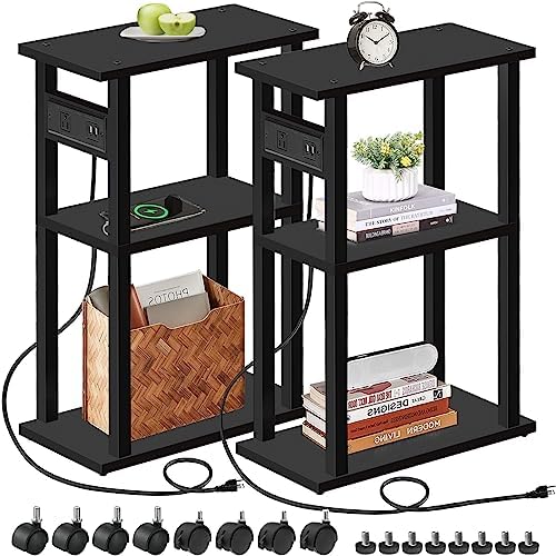 TUTOTAK Small Narrow Side Table, Set of 2 Skinny End Table by ChoosetutotakFurnitureBuildYourCozyHome