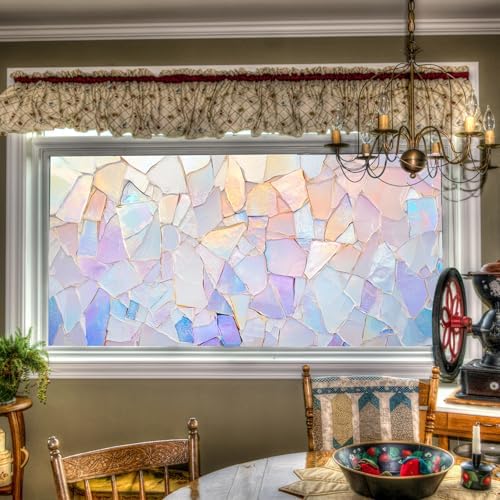 HOMETITUTE Stained Glass Privacy Window Film 39.3x17.7 Inch PVC by HOMETITUTE