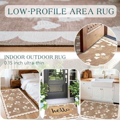 Floral Outdoor Rugs, 28"x43" Front Door Mat Indoor Outside Entrance - Image 4