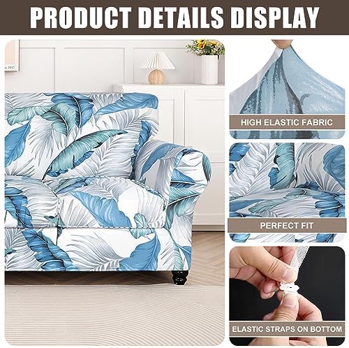 SearchI Stretch Sofa Cover Printed Couch Cover, Floral Pattern 4 Pieces Sofa Slipcover with 3 Separate Cushion Cover, Washable Furniture Protector for Living Room(Sofa, Summer Pattern) - Image 2