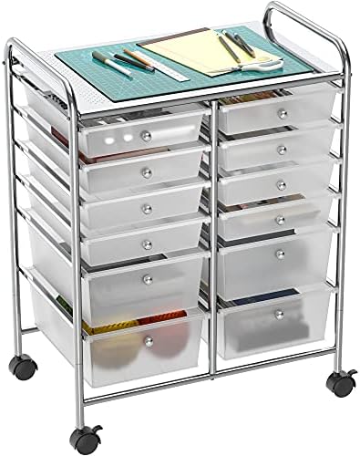 Simple Houseware 12 Drawers Rolling Utility Cart Organizer, Chrome by SimpleHouseware